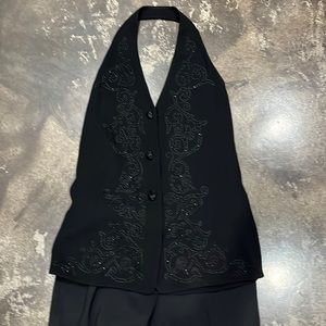 Emmanuel Ungaro embellished halter vest.